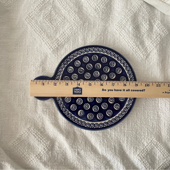 Boleslawaic Polish Pottery Swirl Ceramic Cheese / Cutting Board - Picture 7 of 7